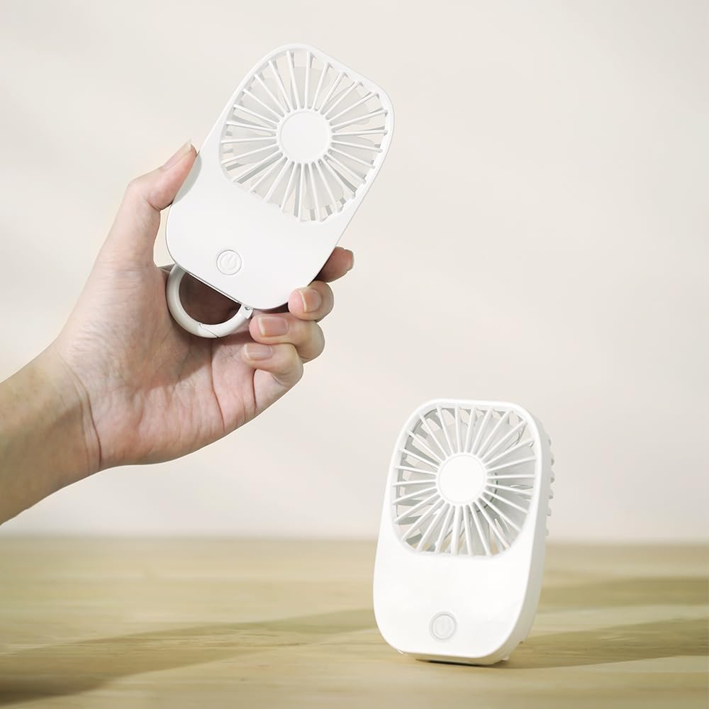 Mini Portable Pocket Fan with Keychain hook - Three Speeds Settings - USB-C charging - FREE DELIVERY